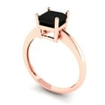 thumbnail image 2 of Clara Pucci 14K Rose Gold Solid Gold Onyx Solitaire Anniversary Ring for Women - 1 cttw Asscher Cut, 2 of 8