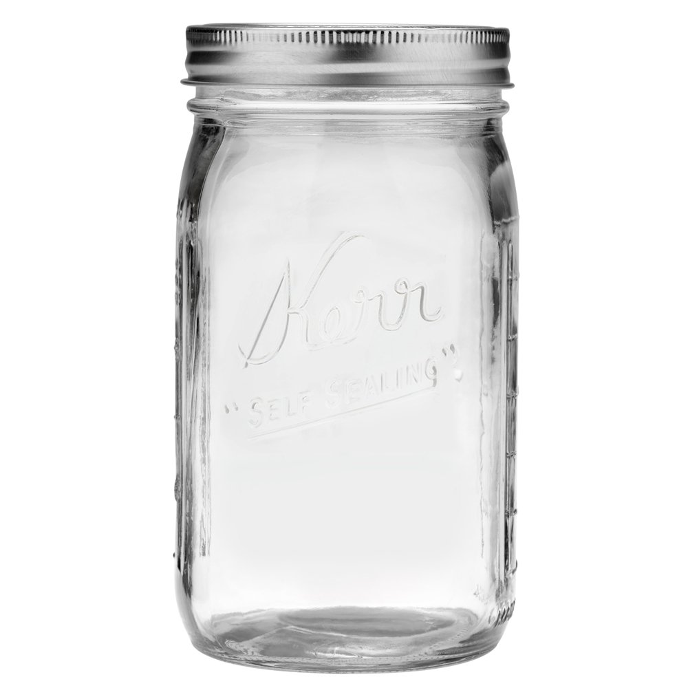 Kerr, Glass Mason Jars with Lids & Bands, Wide Mouth, 32 oz, 12 Count