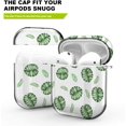 thumbnail image 4 of Étui pour Airpods, Coque de Protection pour Airpods, Kit de Peau Rigide pour Filles Hommes Femmes Compatible avec Airpods 2 & 1 Étui de Chargement avec Mousqueton [LED avant Visible], Feuille Verte, 4 of 6