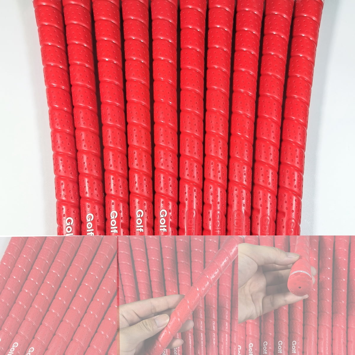Golf Grip Standard/Midsize Wrap Tour TPE Material Golf Club Grips Red 9PCS Midsize