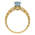 thumbnail image 4 of 1.06 ct Round Cut Blue Moissanite Solitaire 18K Yellow/White Gold Womens Engagement Ring, 4 of 5