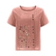 thumbnail image 4 of Camisetas de Manga Corta para las Mujeres Botón de Impresión Casual Cuello Redondo Camiseta Superior, Blusas para las Mujeres Casual, 4 of 4