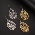 thumbnail image 2 of Bohemian Filigree Teardrop Dangle Earrings Women Stainless Steel Earring Jewelry, 2 of 7