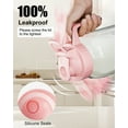 thumbnail image 2 of Breast Milk Pitcher 32oz Mason Jar with Wide Mouth and Handle-Pink Glass Pitcher with Flip Cap Lid and Pour Spout Airtight Seal for Cold Beverages, 2 of 7