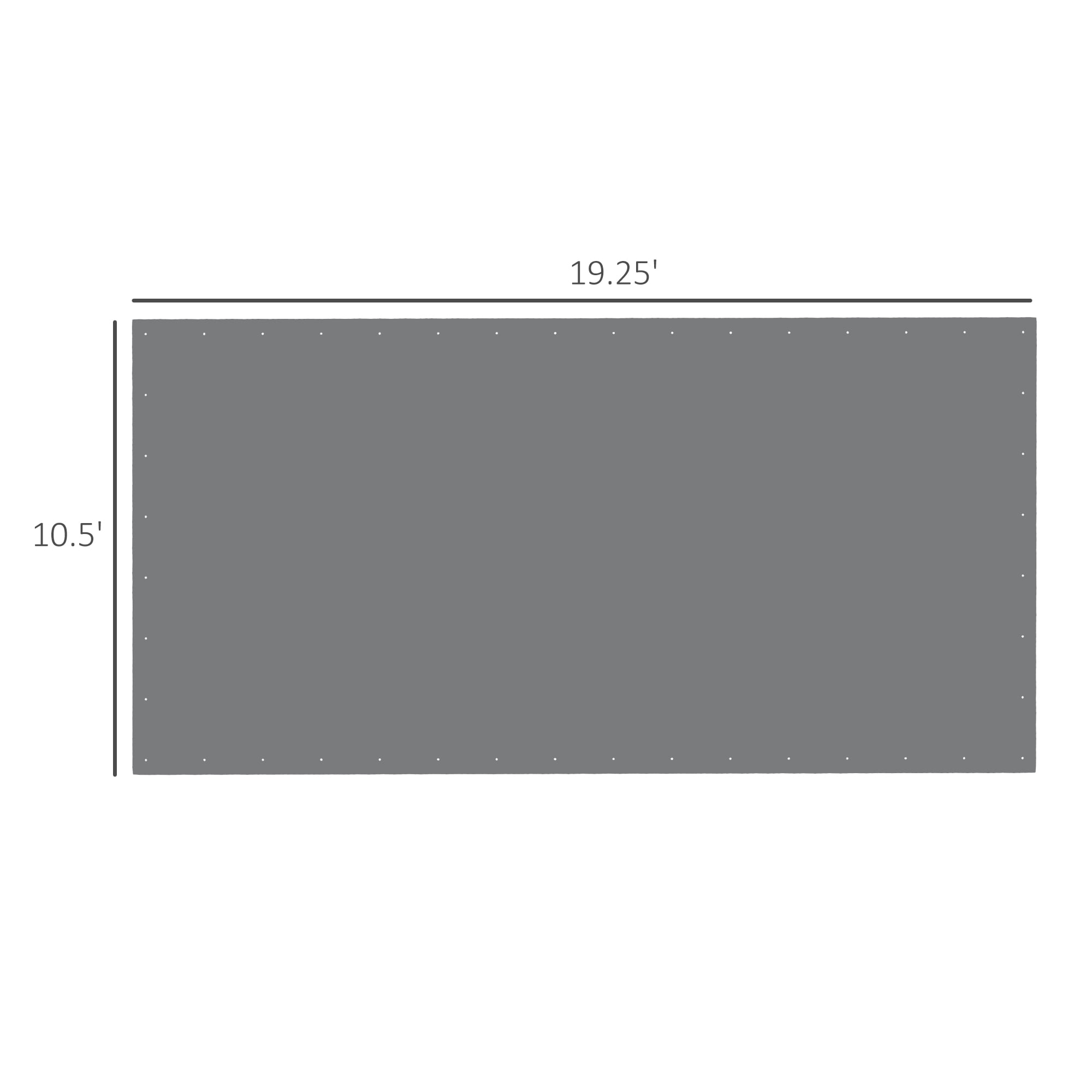 Outsunny 9.6' x 19.5' Carport Replacement Canopy Cover for 84C-159, Gray