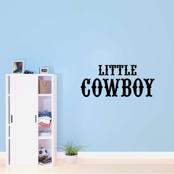 Little Cowboy Cowboy Cowgirl Chaps Rodeo Horse Pony Bull Steer Stallion Roper Holiday Gift Decorating Ideas Bedroom Wall Decal Sticker - Size: 30 In X 12 In