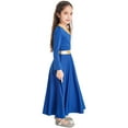 thumbnail image 3 of Miaeowve Girls Metallic Gold Color Block Praise Dance Dress Liturgical Church Lyrical Worship Dance Royal Blue 14, 3 of 7