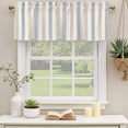 thumbnail image 3 of 2 Panels Beige Grey Stripe Valance for Windows, Modern Farmhouse Vertical Striped Light Filtering Kitchen Curtains, Rod Pocket Window Treatment Curtain Valances for Living Room Bedroom, 60"x18", 3 of 9