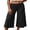Black, variant on RUINIXCW Fold Over Capri Pants for Women Flowy Wide Leg Capri Pants Cotton Blend Low Rise Yoga Culottes Pants Foldover Leggings Summer Beach Crop Palazzo Pants