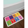 thumbnail image 2 of Alcohol Bath Mat, Colorful Pop Art Style Martini Glasses Olives Design with Vibrant Contrast Colors, Plush Bathroom Decor Mat with Non Slip Backing, 29.5" X 17.5", Multicolor, by Ambesonne, 2 of 2
