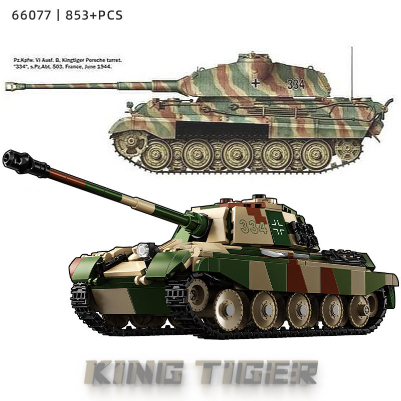Remocguys WW2 Tiger Tank Heavy Building Sets, Compatible with Lego Army Military Vehicles Model kits Collectible for Adults Boys 14+ 853PCS