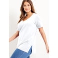 thumbnail image 3 of June + Vie Women's Plus Size Short-Sleeve V-Neck One + Only Tunic, 3 of 4
