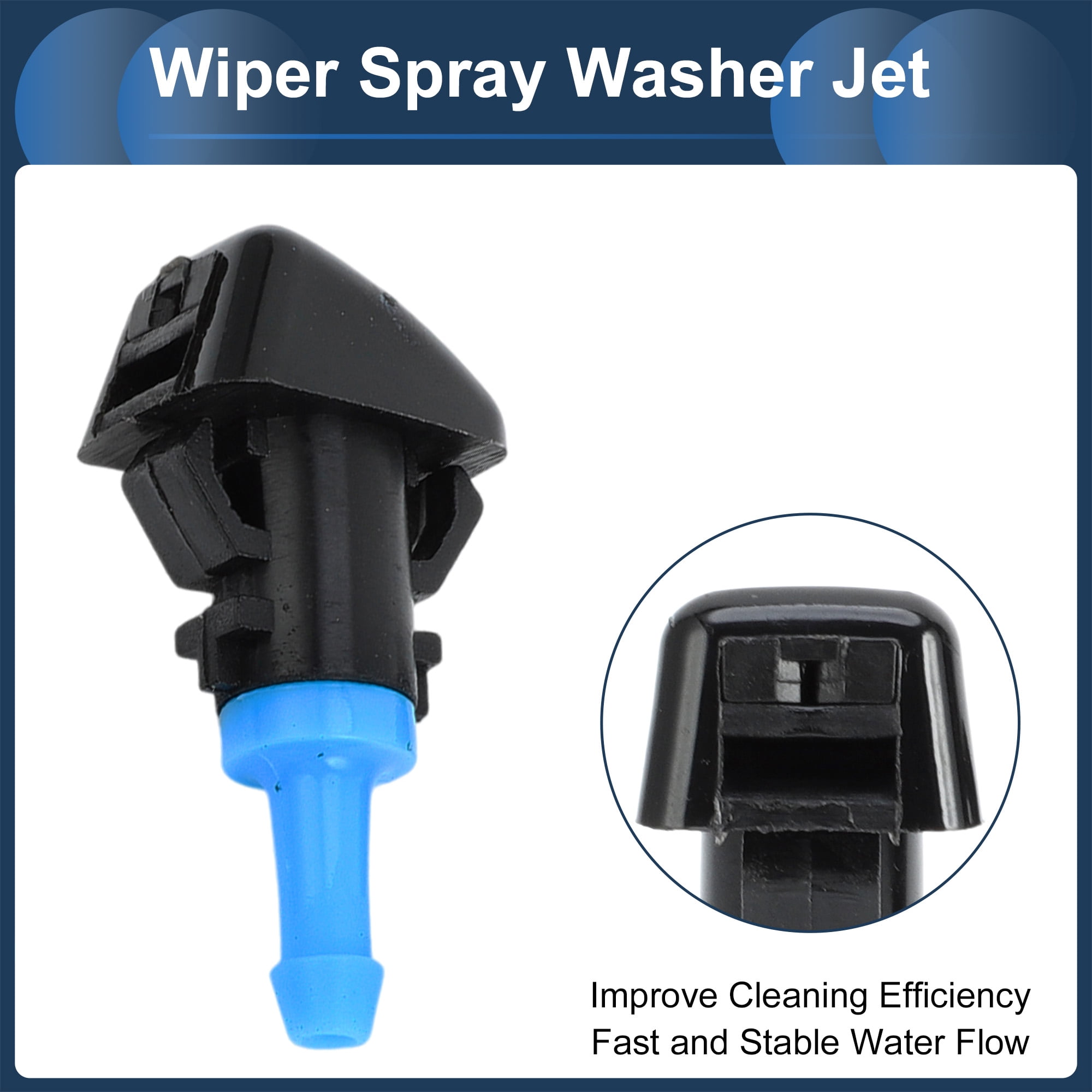 Unique Bargains Windshield Washer Nozzle for Jeep Patriot 2008-2016 Plastic Black Blue