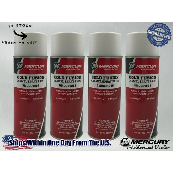 Mercury Genuine OEM Cold Fusion Enamel Spray Paint 12 OZ 8M0094988 4 Pack