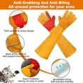 thumbnail image 3 of HOMEIORA 1 Pair Animal Handing Gloves Bite Proof, Leather Welding Gloves, Gardening Gloves, Multipurpose Puncture Proof Glove for Dog, Cat, Reptile, Welding, Grilling, BBQ & Fireplace, S, 3 of 8