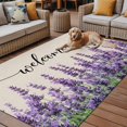 thumbnail image 2 of Fsddascl Purple Lavender Outdoor Rug for Patio/Deck/Porch, Non-Slip Large Area Rug 4 x 6 Ft, Purple Spring Floral Wildflower Plant Indoor Outdoor Rugs Washable Area Rugs, Camping Rug Carpet, 2 of 5