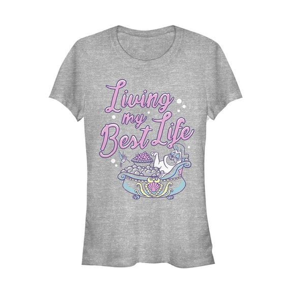 Junior's Pocahontas Percy Best Life  Graphic Tee Athletic Heather 2X Large