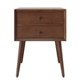 thumbnail image 4 of Noble House Mid-Century Nightstand with 2 Drawers, Solid Pine Wood, Brown, 4 of 9