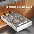thumbnail image 6 of 2 Pack Expandable Pull Out Cabinet Organizer 21" Deep with Raising Pad for Framed Cabinets,Upgrade 3 Slide Rails Slide Out Drawers,Roll Out Shelves Adhesive,Adjustable Width 9"-14.1" White, 6 of 14
