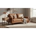 thumbnail image 2 of Pemberley Row Faux Leather Brown Sofa Rectangular Modern 70" Unassembled, 2 of 13