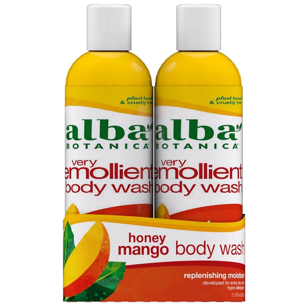 PAck of 2 Alba Botanica Honey Mango Very Emollient Body Wash 28 fl. oz