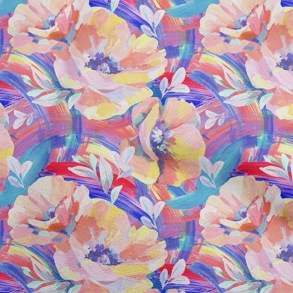 oneOone Cotton Silk Pale Orange Fabric Floral & Craft Projects Decor Fabric Printed By The Yard 42 Inch Wide