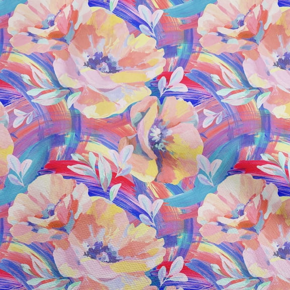 oneOone Viscose Chiffon Pale Orange Fabric Floral & Sewing Craft Projects Fabric Prints By Yard 42 Inch Wide