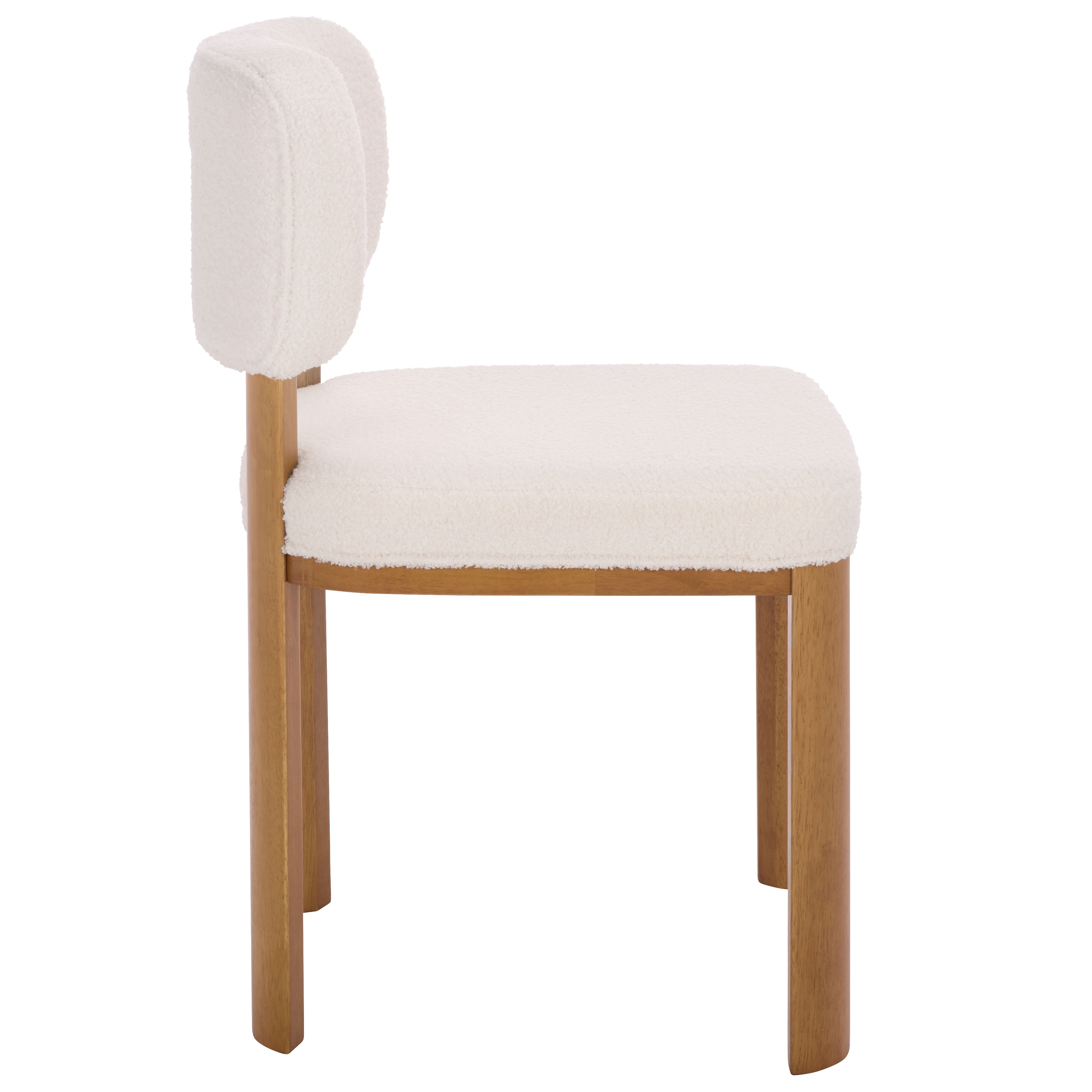 Safavieh Hyden Modern Wood and Fabric Dining Side Chairs, White / Light Walnut
