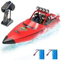 RC Boat for Kids Adults, Fast Speed Boat, Pool Water Toys for Kids Age 8-12 with LED Light, Red