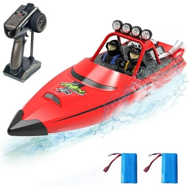 RC Boat for Kids Adults, Fast Speed Boat, Pool Water Toys for Kids Age 8-12 with LED Light, Red
