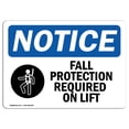thumbnail image 1 of OSHA Notice Sign - Fall Protection Required On Lift | Aluminum Sign | Protect Your Business, Construction Site, Warehouse & Shop Area |  Made in the USA, 1 of 1