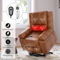 thumbnail image 4 of Power Lift Recliner Chair with Heat & Massage - Electric PU Leather Recliner for Elderly, Remote Control, 2 Side Pockets - Power Rising Recliner Sofa for Living Room & Bedroom, 4 of 8
