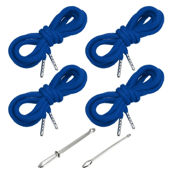 Uxcell 51 Inch Drawstring Cords, 4pcs Replacement Draw Strings with 2pcs Easy Threaders for Shorts Pants Jackets Coats Sweatpants Hoodie, Dark Blue