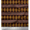thumbnail image 1 of Soimoi Black Silk Fabric Aztec Geometric Decor Fabric Printed Yard 42 Inch Wide, 1 of 3