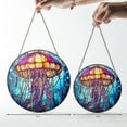 thumbnail image 3 of Jellyfish Window Hanging Glass, Stained Glass Car Decoration, Gift for Dad or Mom, Handmade Sun Catcher, Ocean-Themed Home Decor, Animal Lover Gift Idea, Christmas or Birthday Present, 3 of 5
