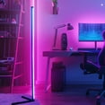 thumbnail image 5 of RGB LED Floor Lamp,Corner Floor Lamp,With Music Sync and Remote Control,1.6 Billion Light Colors, Color Changing Standing Lamp,For Living Rooms,Bedrooms,Gaming Rooms 1PC, 5 of 8