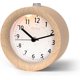 thumbnail image 1 of Reloj despertador con pilas (9 x 9 cm), reloj despertador analógico de madera, luminoso, silencioso, sin tictac, función de repetición, reloj de aguja con alarma de sonido creciente, madera clara, 1 of 5