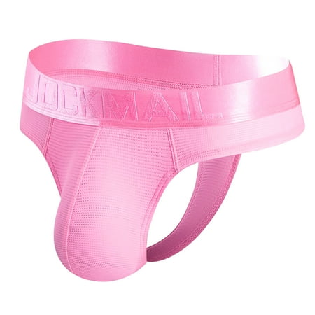 

BIZIZA Mens Male Jock Strap Underwear Supporters Jockstrap Briefs Athletic Pink L