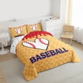 thumbnail image 3 of jejeloiu Baseball Sport Theme Queen Comforter Set,Girls Ball Game Bedding Comforter Set For Kids Reversible 3pcs, 3 of 8