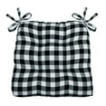 thumbnail image 2 of 6 Pack Country Farmhouse Plush Buffalo Plaid Checkered Chair Cushion Pads With Tear Proof Ties - Black/White, 2 of 3