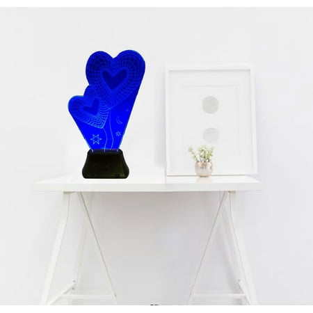 Battery Operated Twin Heart Laser Engraved Acrylic Lamp Home Love Lights Office Dorm Color Changing Many Colors Center Piece Product Battery Operated Twin Heart Laser Engraved Acrylic Lamp Home Love Lights Office Dorm Color Changing Many Colors Center Piece Product