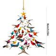 thumbnail image 2 of Hummingbird Christmas 2D Acrylic Hanging Ornament, Stacked Hummingbird Ornament for Christmas, Winter Colorful Stack Hummingbirds Home Decor Ornaments, 2 of 7