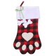 thumbnail image 1 of Medias navideñas de tela escocesa roja y negra con forma de pata de perro colgando Genérico medias, 1 of 7