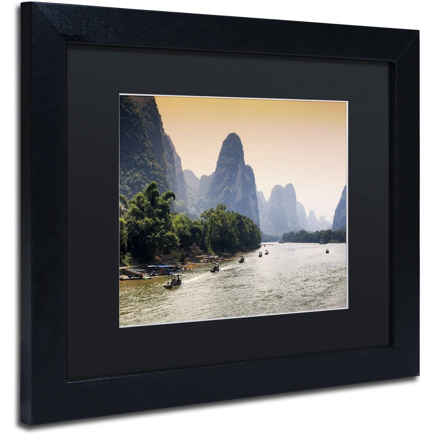 Trademark Fine Art "Li River" Canvas Art by Philippe Hugonnard, Black Matte, Black Frame