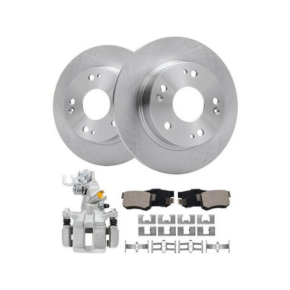 Rear Brake Pad Rotor and Caliper Set - Compatible with 2003 - 2007 Honda Accord 2004 2005 2006