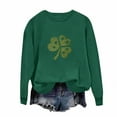 thumbnail image 4 of Craaazy Women's St Patricks Long Sleeve Shirts Round Neck Green Comfy Shamrock Tops, 4 of 6