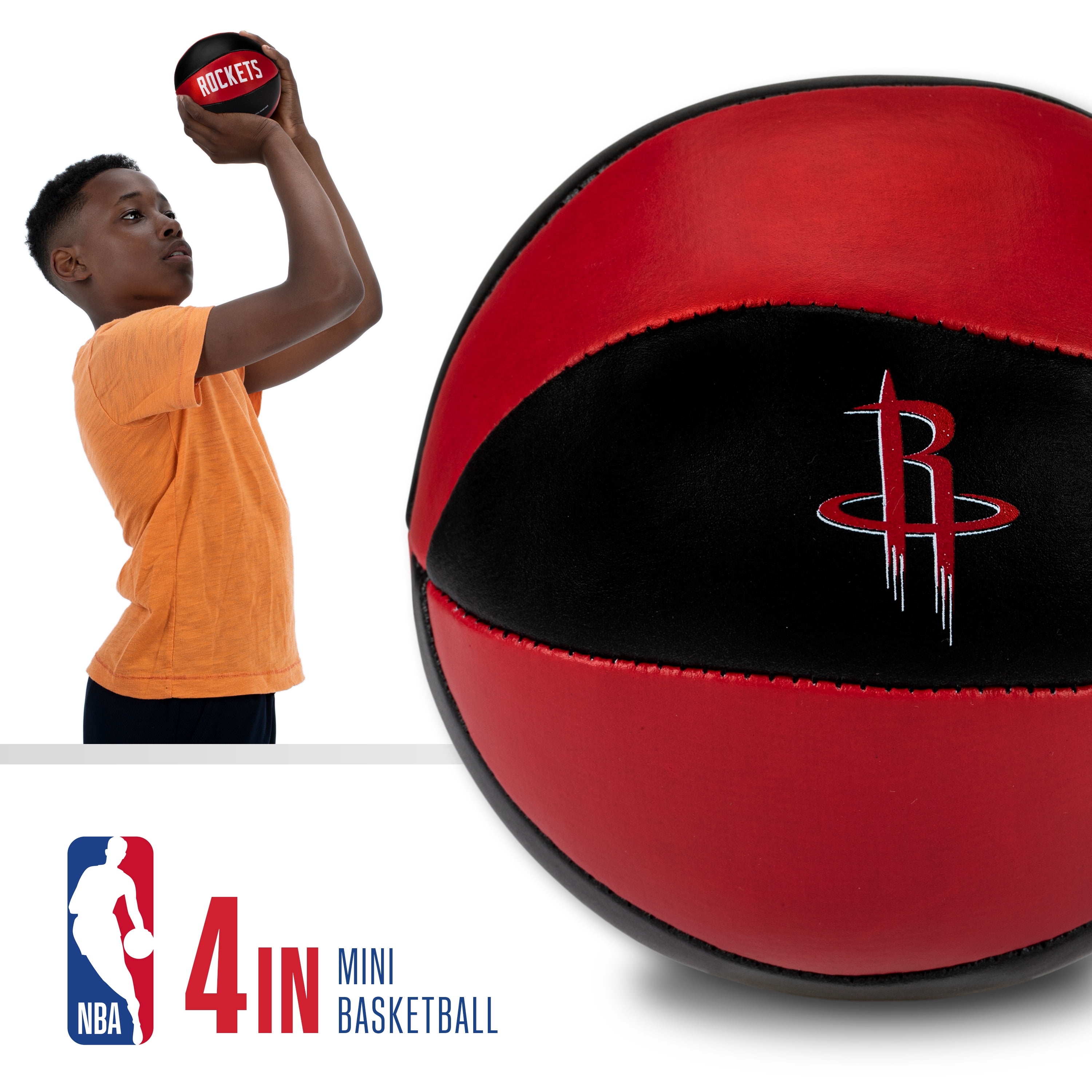 Franklin Sports NBA Houston Rockets Toy Basketballs - 2 Pack of Kids Soft Mini Basketballs for Over the Door + Indoor Hoops - NBA Fan Shop Kids Soft Toy Basketballs - (2) Mini Balls Included