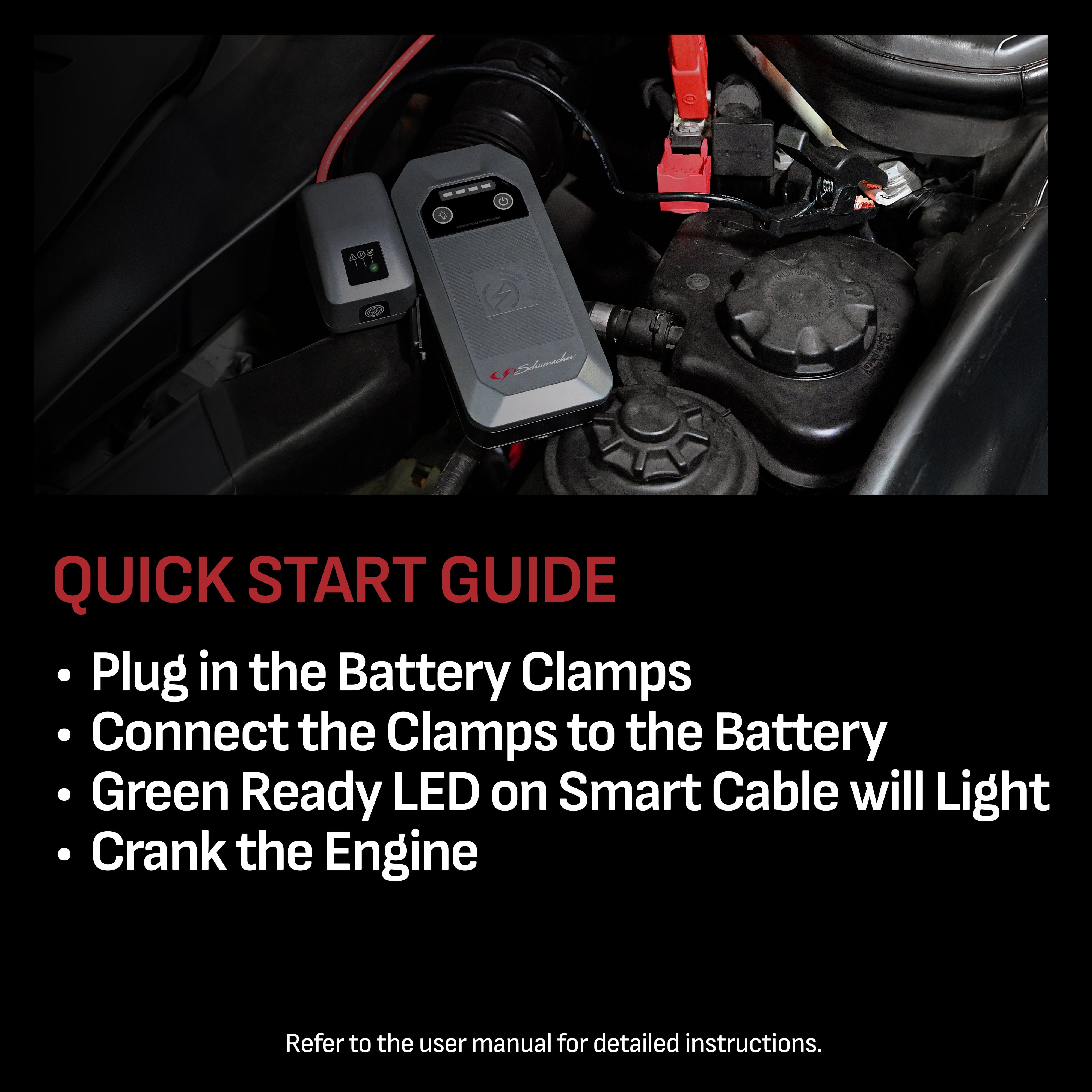 Schumacher Electric Lithium Jump Starter and Portable Power Pack SL1674, 4-in-1, 1500A, 12V, 10 Watt Wireless and 3A USB charging- works on cars, trucks, motorcycles, marine batteries, SUVs, and more