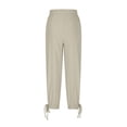 thumbnail image 4 of Women Cotton Linen Baggy Palazzo Harem Pants Drawstring Wide Leg Elastic Waist Beach Yoga Trousers Casual Lounge Pants 2026 Vacation Beige M, 4 of 7
