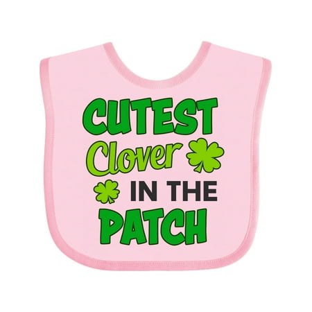 

Inktastic Cutest Clover in the Patch with Four Leaf Clovers Gift Baby Boy or Baby Girl Bib
